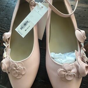 Janie and Jack Blush Floral Loafers